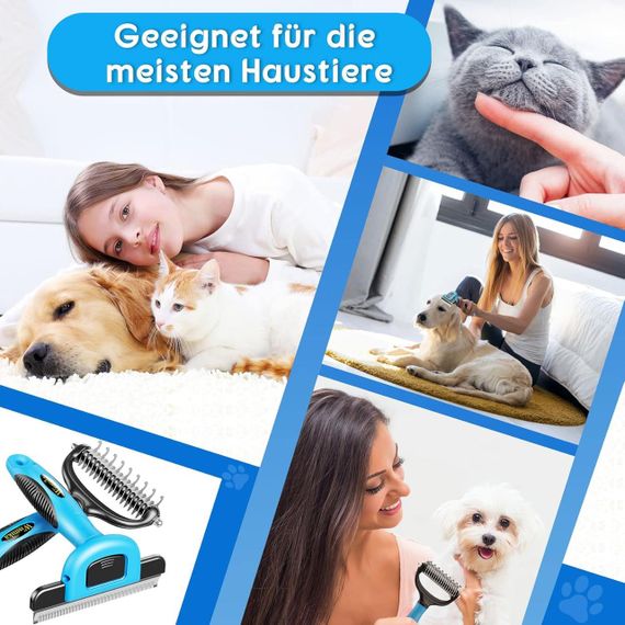 Щітка гребінець Wismika для собак і котів, підшерстя, 2в1, нержавійка, грумінг, антиколтун, для шерсті | Зображення 2