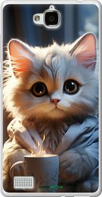 Чохол на Huawei Honor 3C Білий кіт "5646u-307-2448"