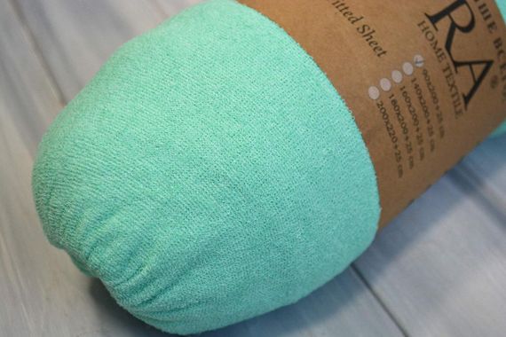 Простирадло 200х220+25 см махрове на резинці Ментолове | Зображення 1