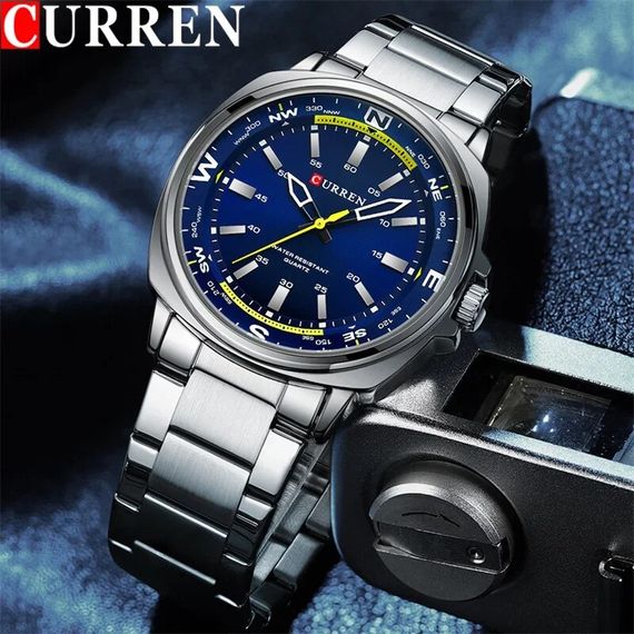 Чоловічий годинник Curren 8455 Silver-Blue | Зображення 1