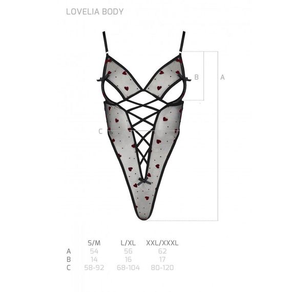 Еротичний боді з малюнком Passion LOVELIA BODY L/XL, black | Зображення 6