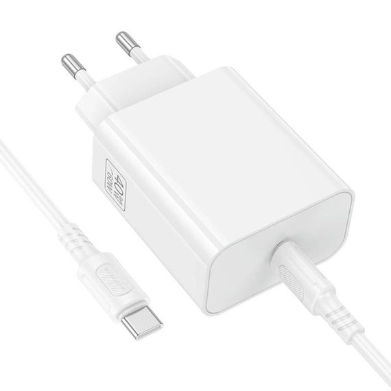 МЗП Borofone BA109A Star PD40W (1USB-C) + кабель Type-C to Type-C White | Зображення 4