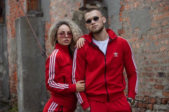 Костюм Adidas олімпійка червоний та 2 пари шкарпеток у подарунок | Зображення 1