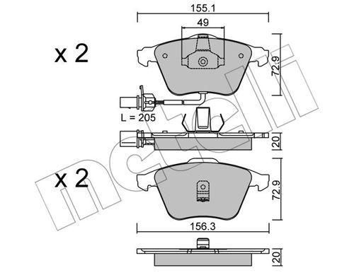Колодки гальмівні передні Audi A6 97-05 +датчики  22-0549-0 | Зображення 9