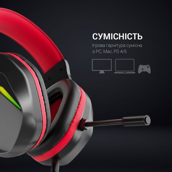 Навушники GamePro HS311 RGB Black/Red (HS311) | Зображення 6
