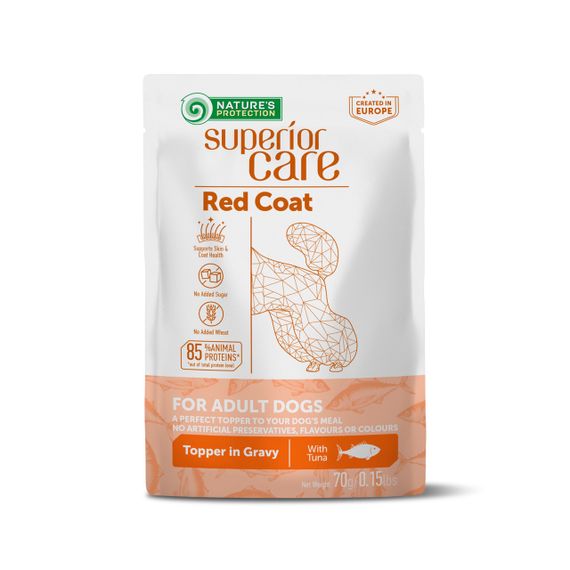 Вологий корм для собак з рудою шерстю Nature's Protection Superior Care Red Coat Adult All Breed Dogs With Tuna, 70 гр