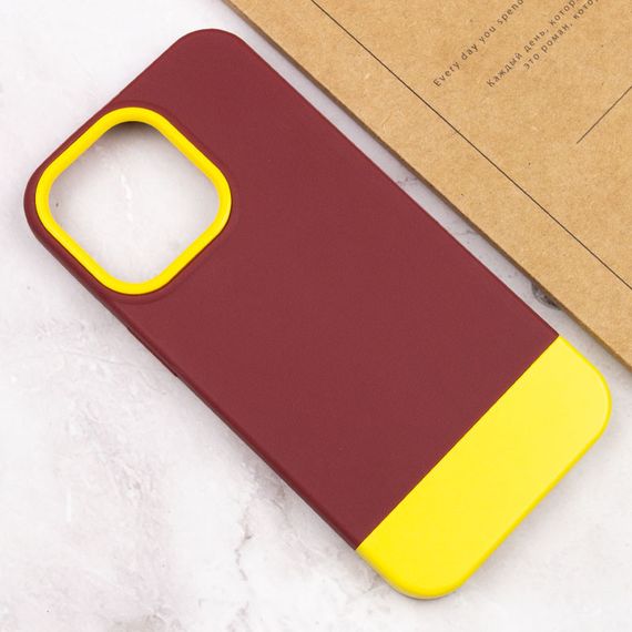 Чохол TPU+PC Bichromatic для Apple iPhone 13 Pro Max (6.7") Brown burgundy / Yellow | Зображення 3