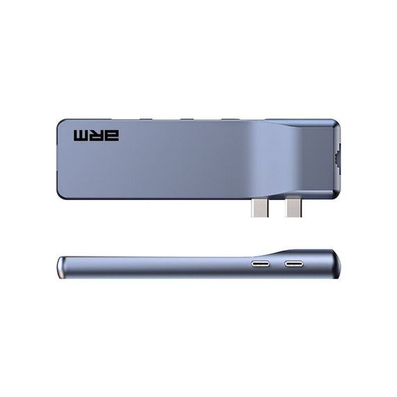 Хаб USB-C ArmorStandart For MacBook M-Series HD4K+LAN+PD+3USB+TF/SDcard Grey (ARM69367) | Зображення 1