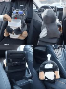 Стильная салфетница с собакой 2 в 1 Хит милый мультяшный автомобильный ящик для салфеток