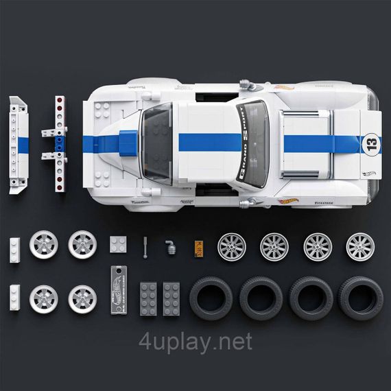 Премиум машинка-конструктор Mattel Brick Shop Hot Wheels Elite Corvette Grand Sport 918 деталей | Зображення 1