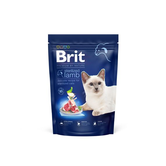 Корм Brit Premium by Nature Cat Sterilized Lamb сухий з ягнятком для дорослих стерилізованих котів 0.8 кг