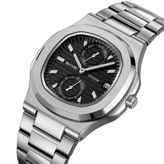 Класичний чоловічий годинник Skmei 2423SIBK Silver-Black | Зображення 1