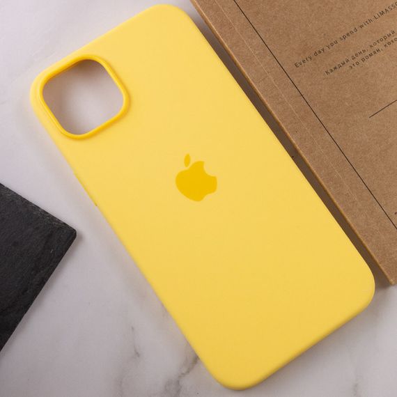 Чехол Silicone case (AAA) full with Magsafe для Apple iPhone 14 Pro (6.1") Желтый / Sunglow | Зображення 6