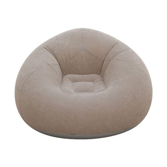 Надувне крісло-пуф Inflatable Sofa / Надувне крісло-мішок 110×110×85 см Бежевий | Зображення 5