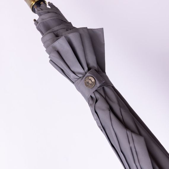 Класична парасолька-тростина напівавтомат з поліестеру 8 спиць діаметр 124 см Сірий HP-23-6G | Зображення 1