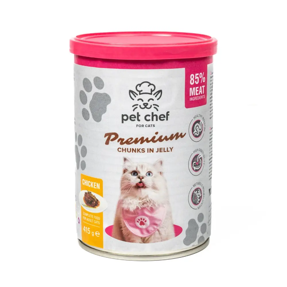 Вологий корм Pet Chef для дорослих котів, курка 415г