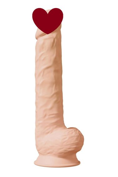 Фалоімітатор гігантський реалістичний Dreamtoys Real Love на присосці з мошонкою, бежевий sexstyle