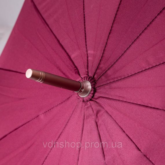 Класична парасолька-тростина з чохлом напівавтомат з поліестеру міцна надійна 12 спиць діаметр 120 см Червоний HP-23-16R | Зображення 8