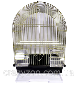 Клітка для птахів ZK A100 Gold овальна чорна 30х23х39 см