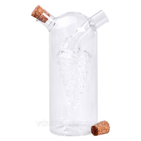 Пляшка для олії та оцту 2 в 1 скляна 380 мл для оливкової, соняшникової олії та оцту HP-34-14 | Зображення 2