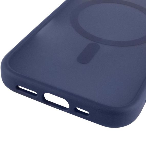 TPU+PC чохол Metal Buttons with Magnetic Fit для Apple iPhone 17 (6.3") Синій / Navy Blue | Зображення 4