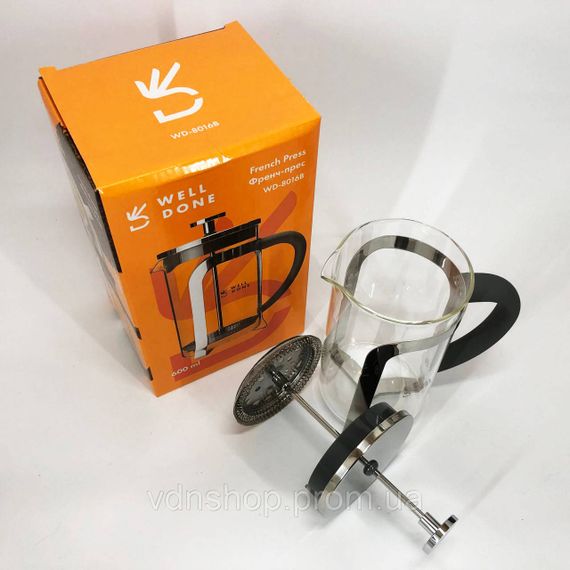 Френч-пресс для дома и офиса, Френч-пресс с ручкой, Стеклянный заварочный чайник для чая чайники XT-53 | Зображення 6