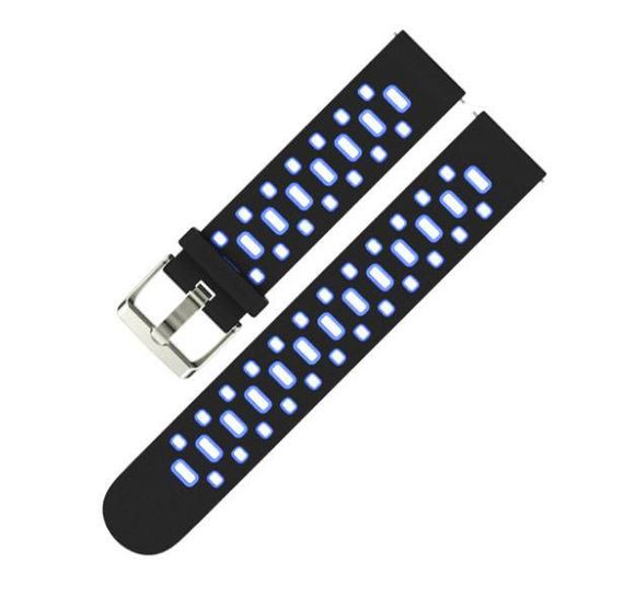 Спортивний ремінець Primo Perfor Classic для годинника Xiaomi Huami Amazfit Bip / Amazfit GTS - Black&Blue | Зображення 3