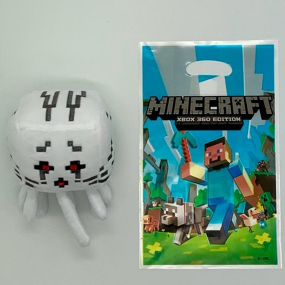 Іграшка-привид Гаст з Minecraft, білий із червоними очима з піксельного світу Майнкрафт 22 см | Зображення 8