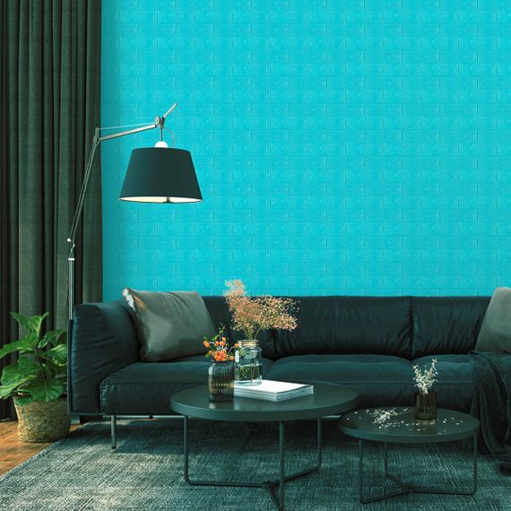 3D панель самоклеюча 700х770х3мм цегла Бірюза (002-3) SW-00000573 | Зображення 4