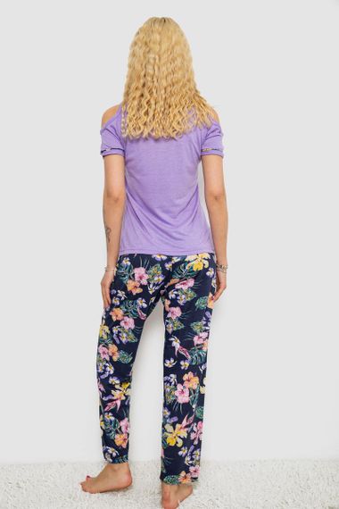 Піжама жіноча з принтом, колір бузковий, 243R2038-D | Зображення 3