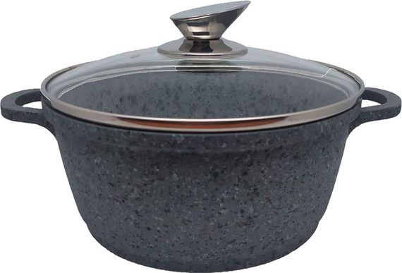 Каструля з кришкою Krauzer Granite Line KR-77050 16 см 1.7 л сіра