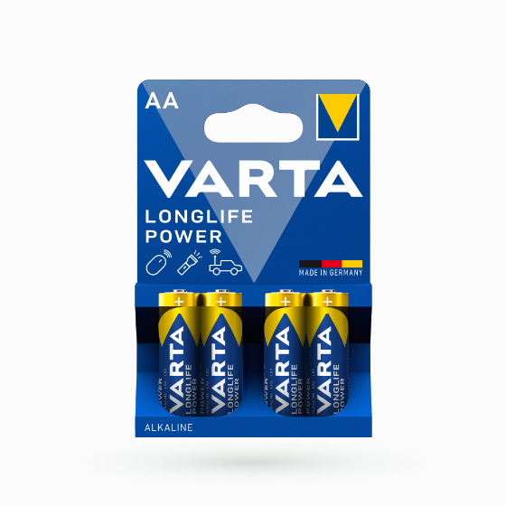 Батарейка лужна AA/LR6 (бл-4шт) VARTA Longlife Power