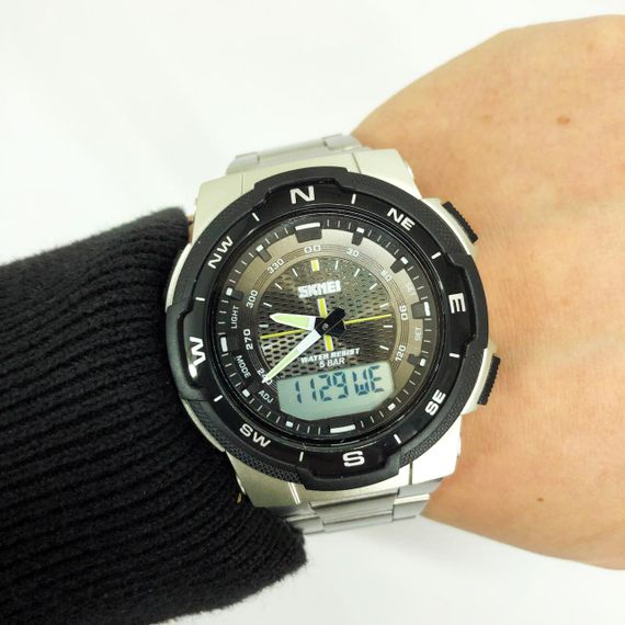 Військовий годинник спецслужб SKMEI 1370SI, Військовий годинник з секундоміром, Годинники спортивні RV-63 | Зображення 4