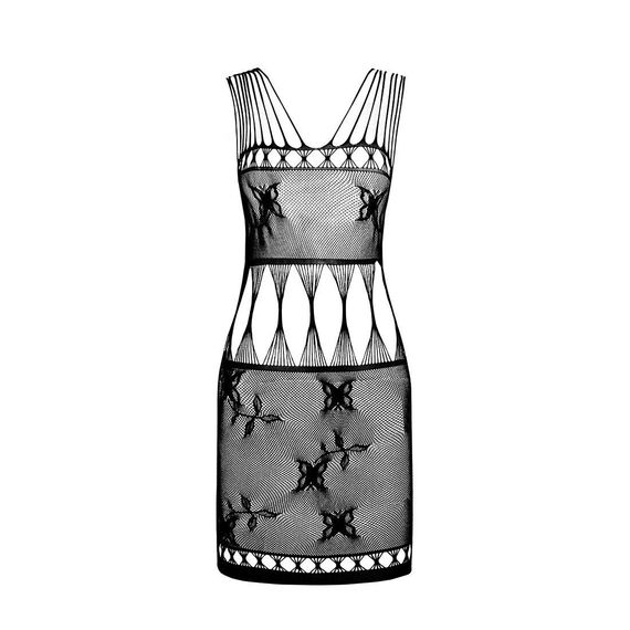 Бодістокінг — мінісукня з метеликами Passion BS090 black, One size | Зображення 4