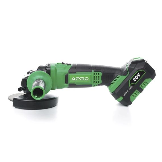 Кутошліфувальна машина (болгарка) APRO 20В, 125мм, 4А, 20AG, 1 АКБ, ЗП, кейс (арт.895100)