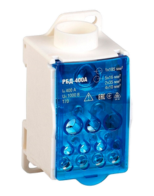 Розподільчий блок на DIN-рейку РБД400A синій Ny95500663