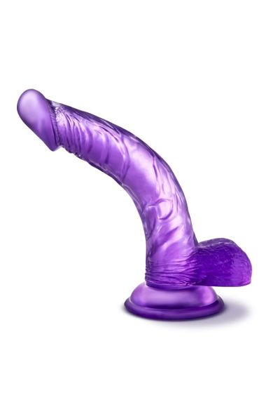 Фалоімітатор реалістичний з мошонкою Blush b-yours на присосці, фіолетовий Sex Aura