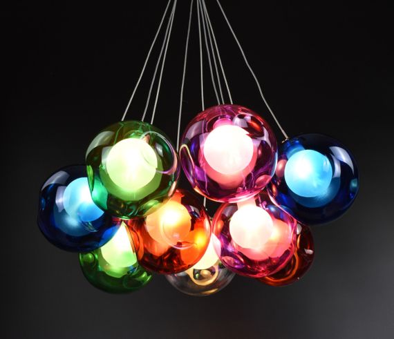 Люстра підвісна на 9 лампочок 26310 Хром 35-140х40х40 см. | Зображення 4