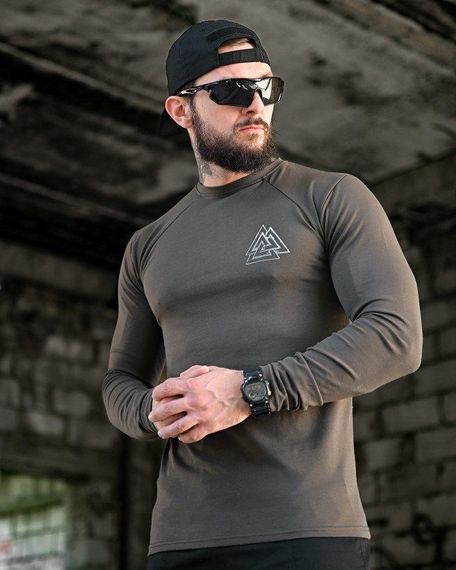 Мілітарі Лонгслів Руни хаки ПП7876 | Зображення 1