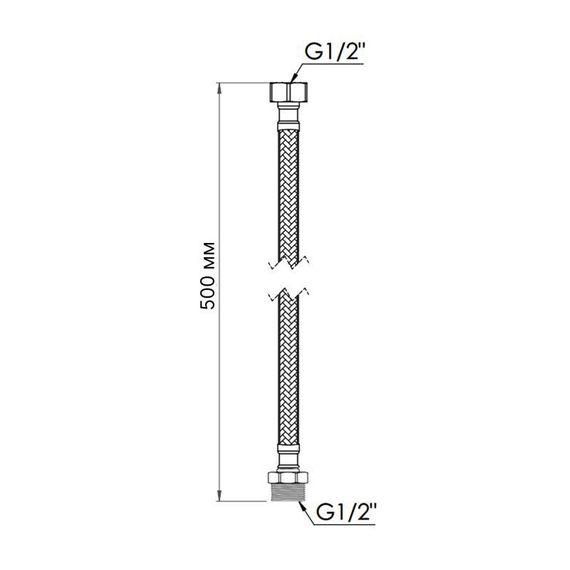 Шланг для води Thermo Alliance Standart 50 см NYLON 1/2"x1/2" ВЗ TAS388W50 | Зображення 1
