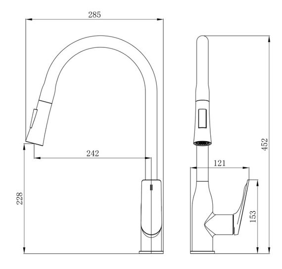 Змішувач для кухні Qtap Vlasta New з висувним виливом QTVLA344CRM45646 | Зображення 7