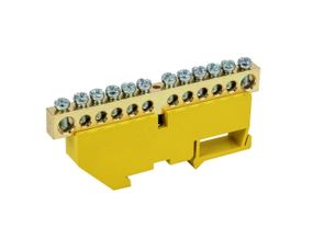 Шина ізольована «N/PE» на DIN-рейку ШЛІ8х12-12 жовта Ny95503136