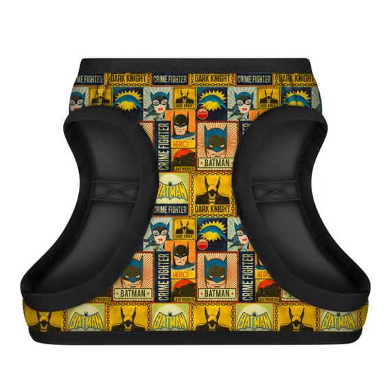 Шлея для собак мягкая WAUDOG Clothes c QR паспортом, рисунок "Бэтмен винтаж", S1, В 40-45 см, С 29-31 см | Зображення 1