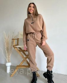 Спортивний костюм для жінок колір бежевий розмір XL FI_008670