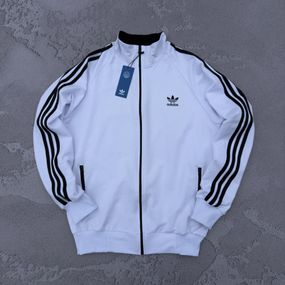 Кофта на блискавці Adidas біла