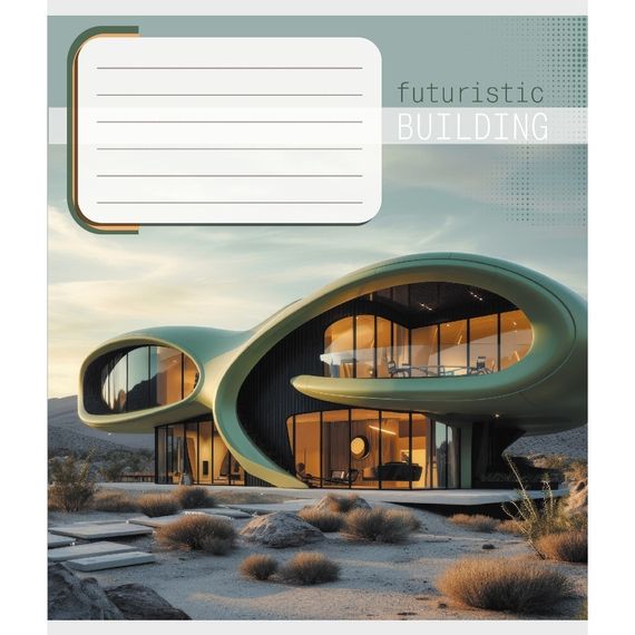 Тетрадь ученическая "Архитектура" 036-570090K-2 в клеточку, 36 листов