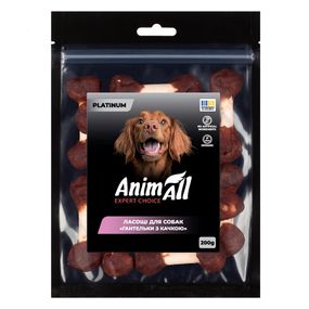 Ласощі для собак гантель з качкою AnimAll Platinum, 200 гр