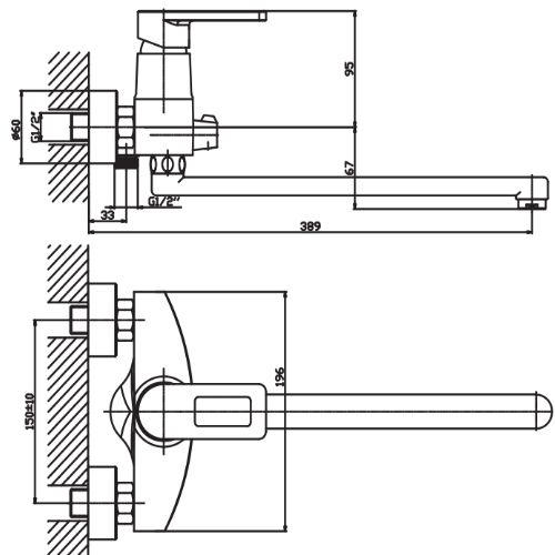 Смеситель для ванны Haiba GUDINI 006 (HB0148) | Зображення 1