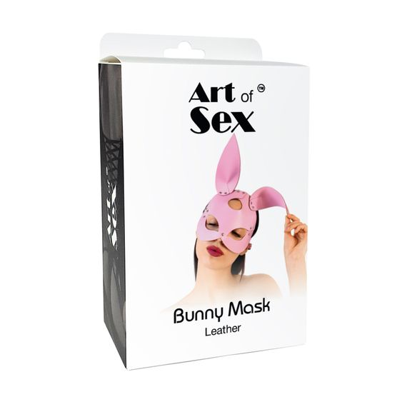 Кожаная маска Зайки Art of Sex - Bunny mask, цвет Лавандовый | Зображення 4