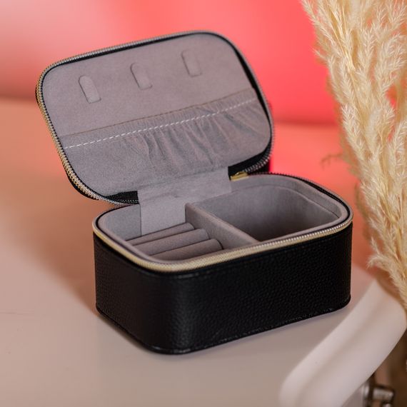 Шкатулка для украшений из эко кожи на молнии мини органайзер для ювелирных изделий HP-5-26B | Зображення 4